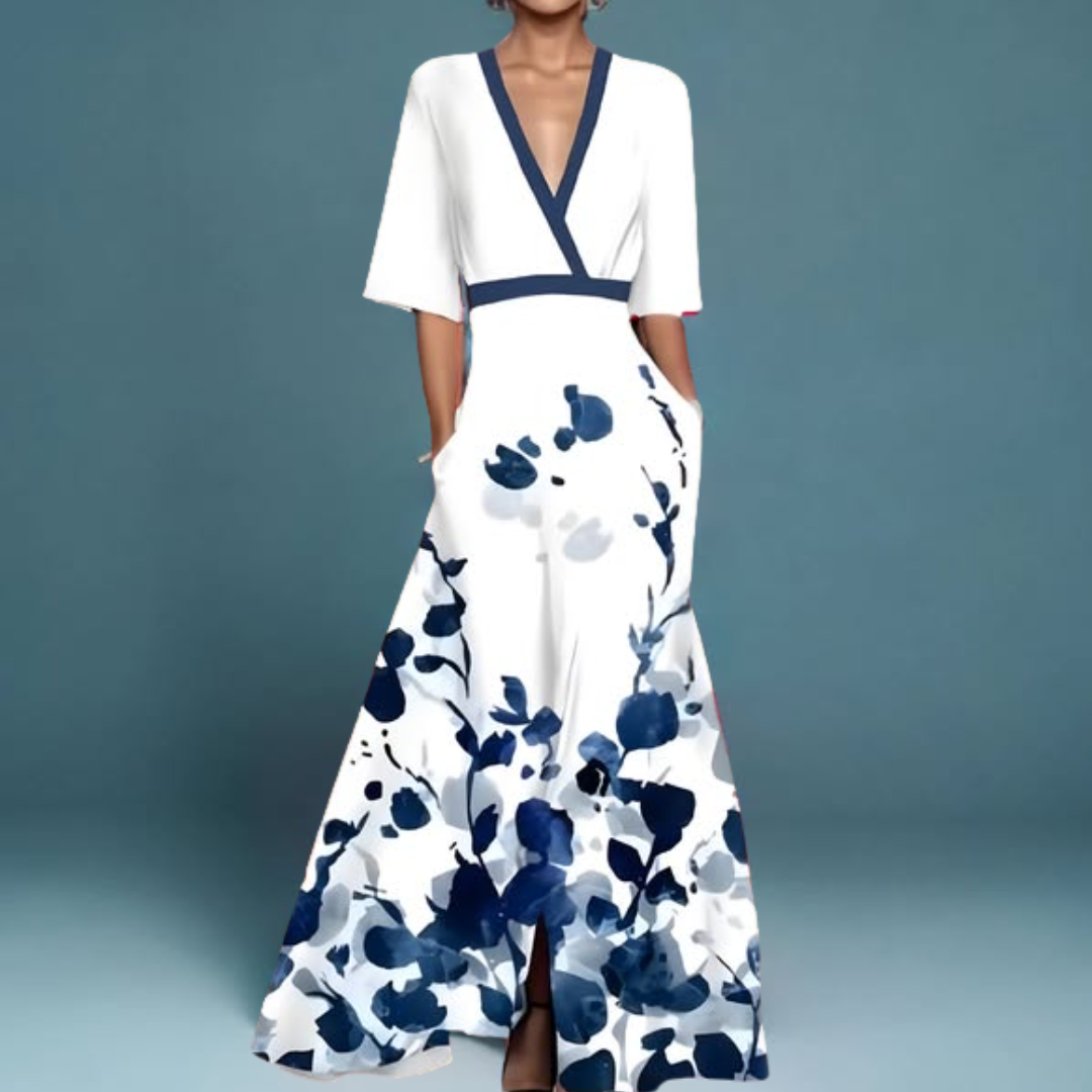 Marielle™ - Elegant Floral Wrap Dress