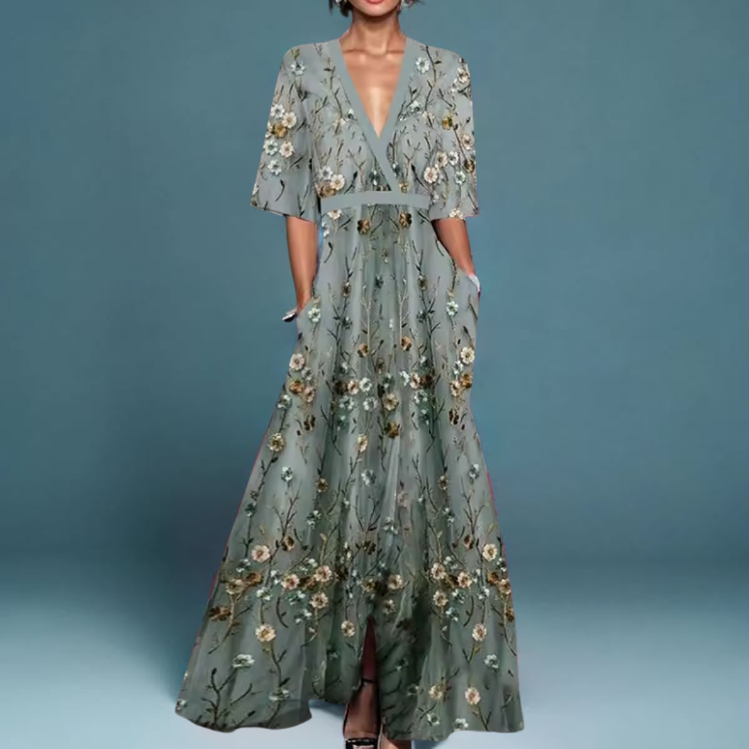 Marielle™ - Elegant Floral Wrap Dress